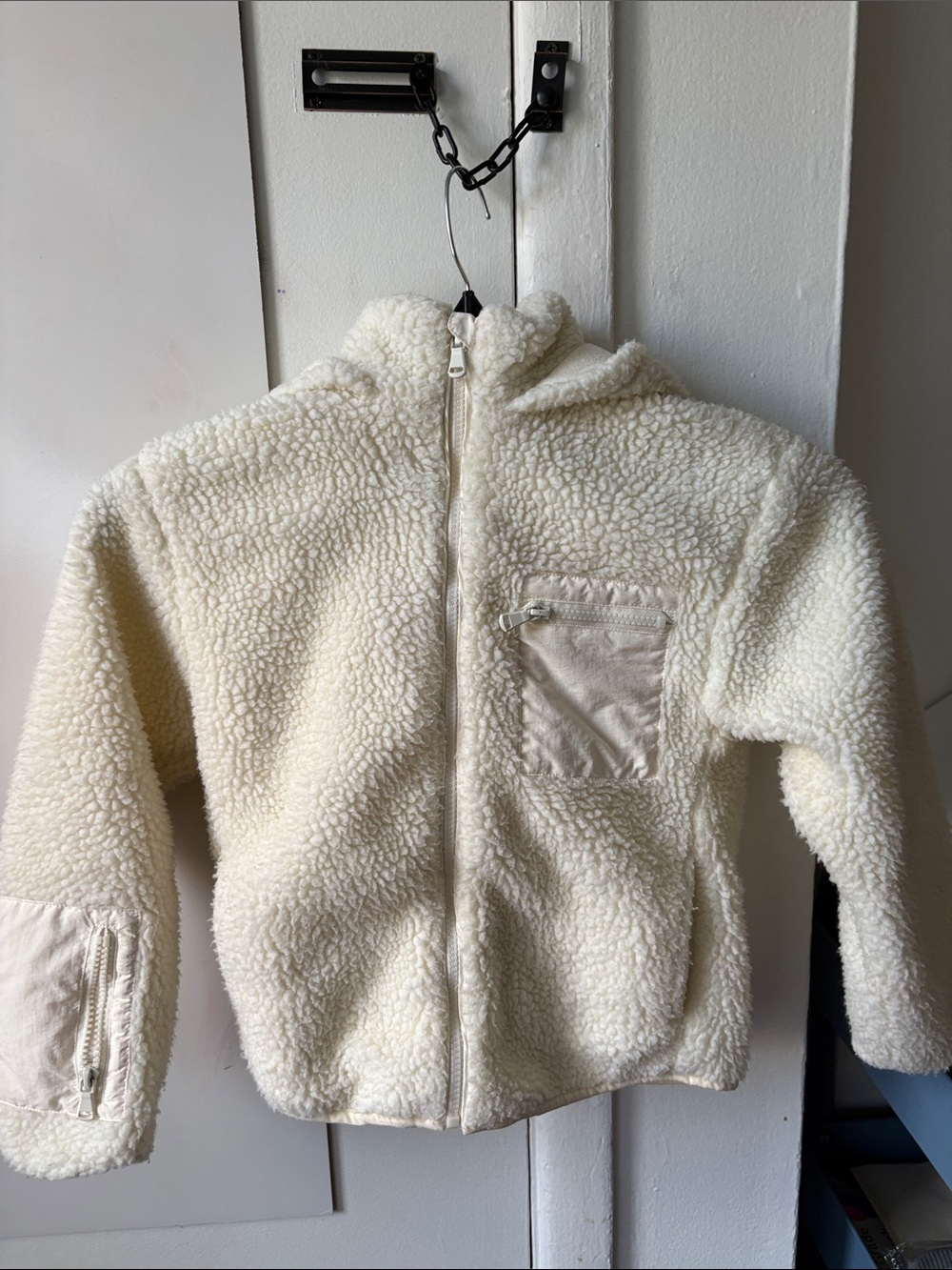 Zara Cream Sherpa Puffer Jacket with Hood